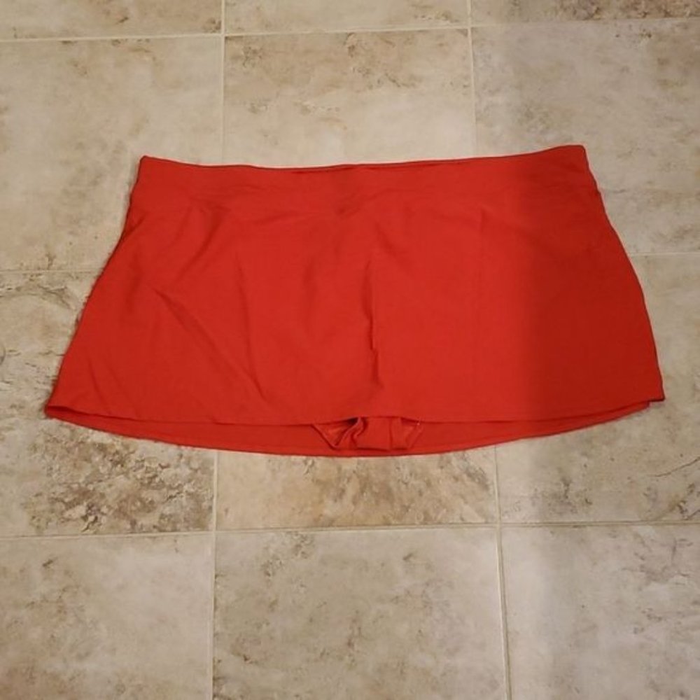 Women's Plus Size red Basic Editions swim skort NWOT